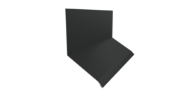 Планка примыкание верхнее к стене фальц Grand Line 150х130х20 0,5 GreenCoat Pural BT, matt RR2H3 антрацитово-серый