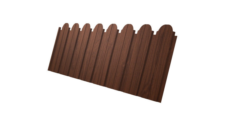 Профнастил С10B фигурный 0,45 Print Elite с пленкой Choco Wood TwinColor