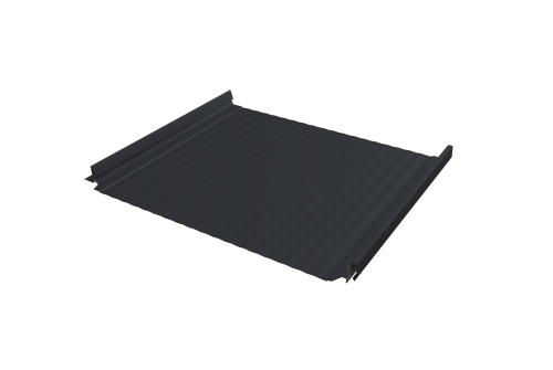 Кликфальц Pro Gofr Grand Line 0,5 Drap TX с пленкой на замках RAL 7024 мокрый асфальт