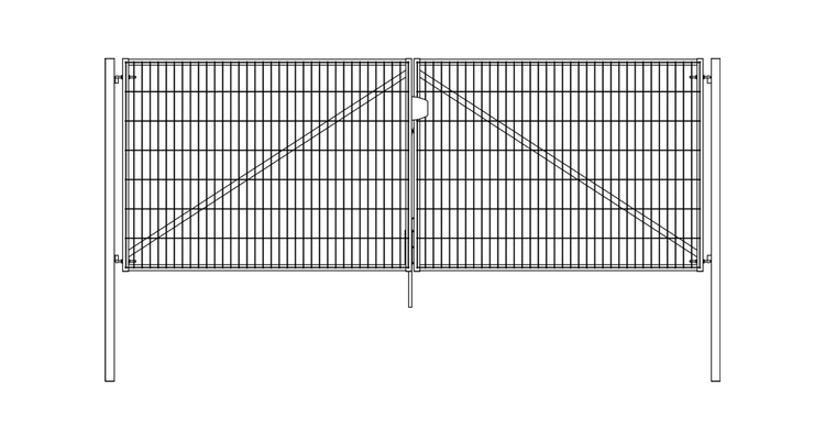 Ворота Light NoLock 1.53х4.0 RAL 6005