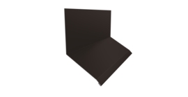 Планка примыкание верхнее к стене фальц Grand Line 150х130х20 0,5 Drap TX RR 32 темно-коричневый (3м)