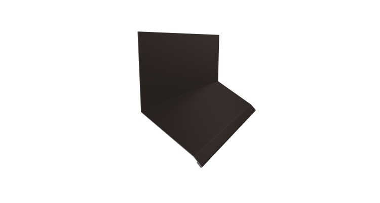 Планка примыкание верхнее к стене фальц Grand Line 150х130х20 0,5 Drap TX RR 32 темно-коричневый (3м)